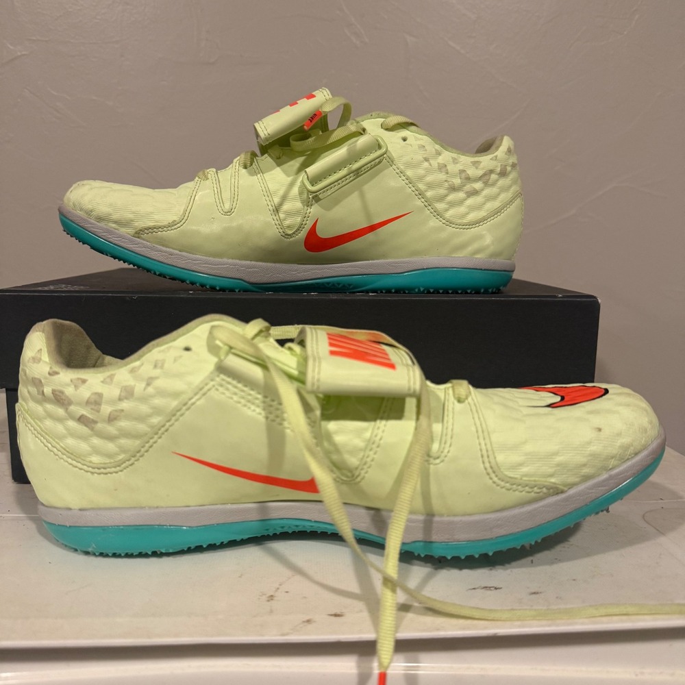 Nike Zoom HJ III High Jump Spikes Mens 8.5 Volt Yellow 806561-700 Good Condition